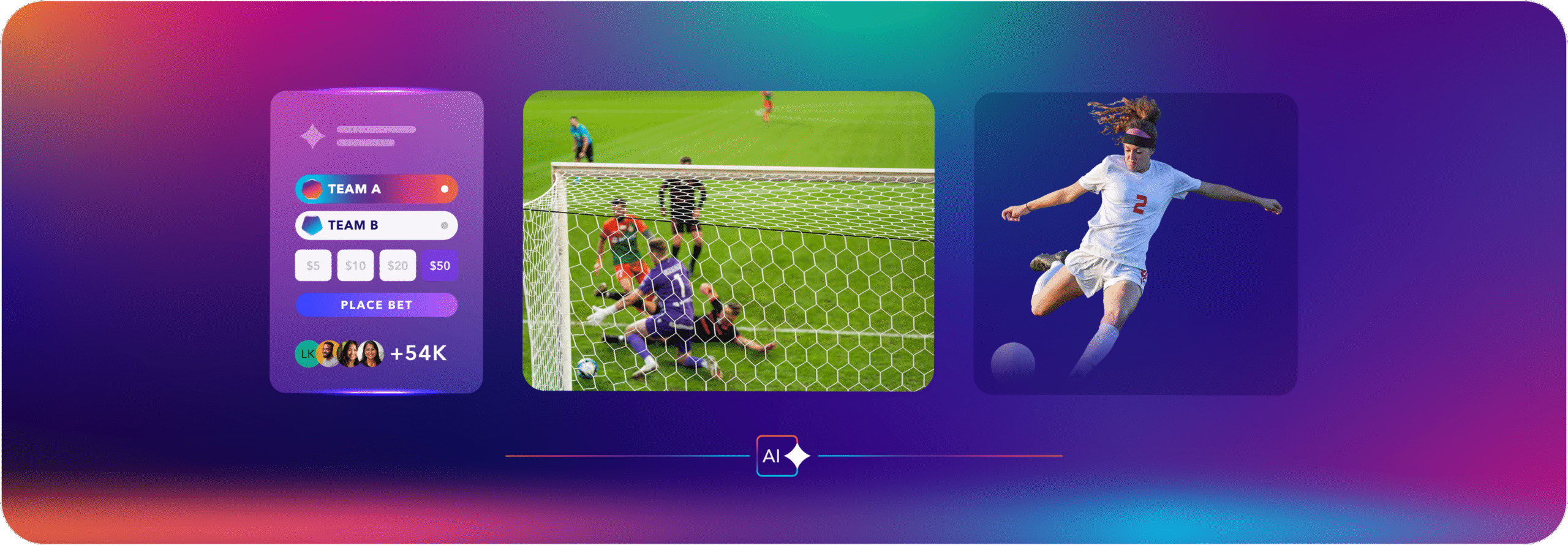 Sports betting interface showing soccer match and betting options.