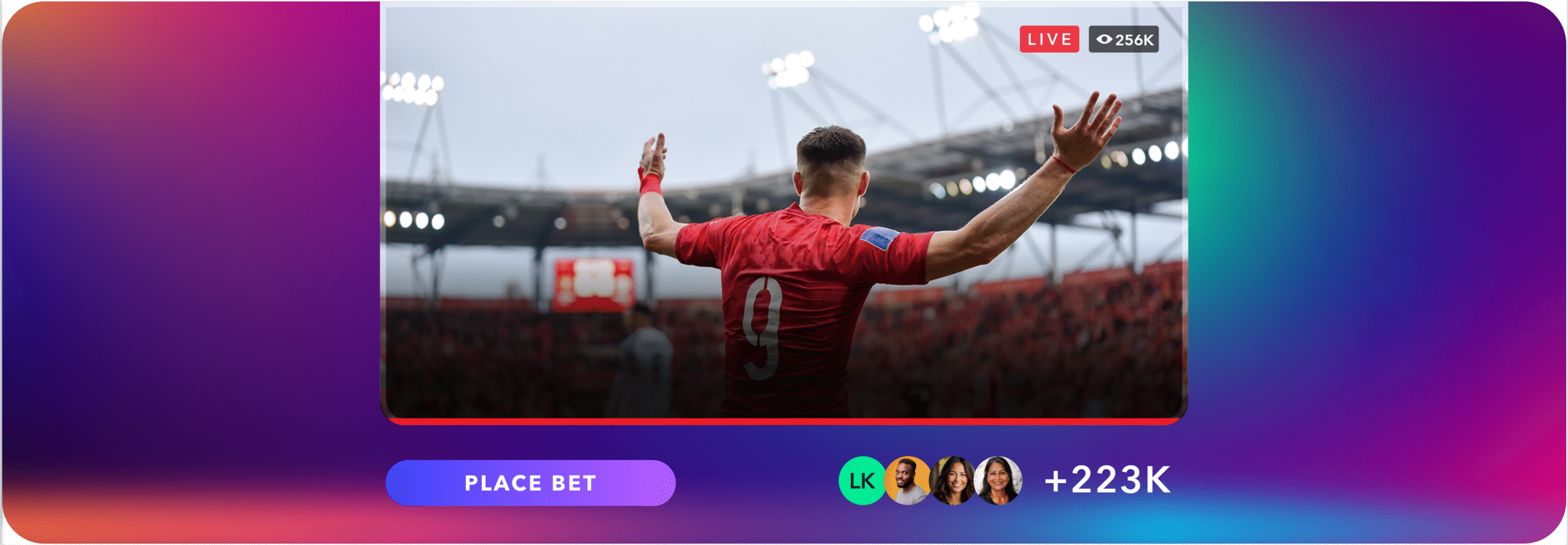 Soccer/football stream with betting